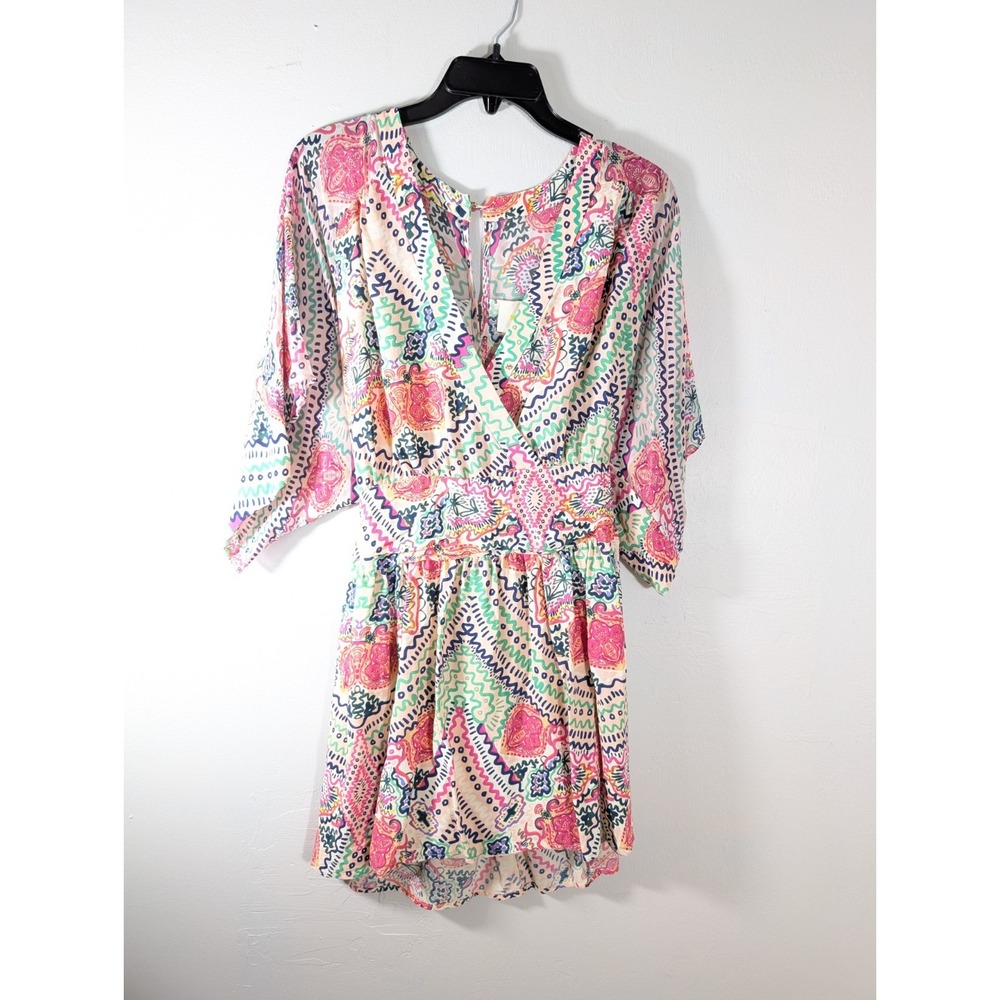 Maeve Anthropologie dress Siya Kimono Sleeve Floral‎ Size US 0 v neck Whimsical